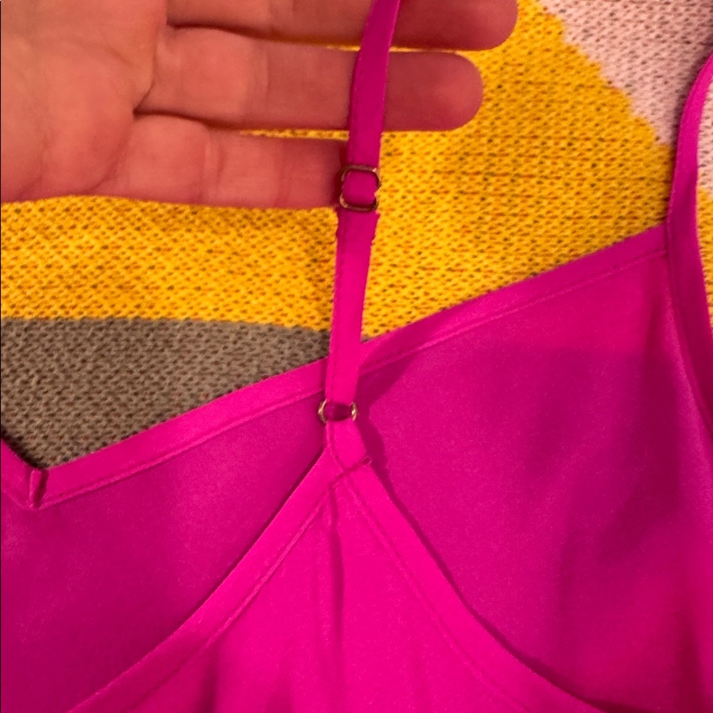 J.Crew 100% Silk Fuchsia Pink Camisole Tank Top Size Small Washable Feminine EUC - Picture 9 of 11